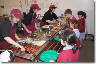 School lunch are served in the main hall.